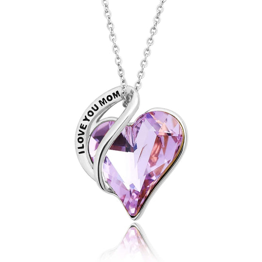 Christmas Gift for mom 925 sterling silver Exquisite and elegant "I LOVE MOM" necklace Mom Necklace MelodyNecklace