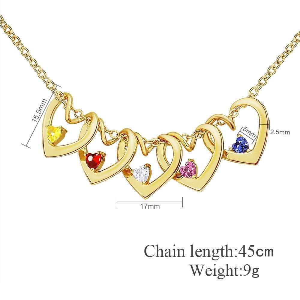 Christmas Gift heart-shaped pendant and custom birthstone necklace Mom Necklace MelodyNecklace
