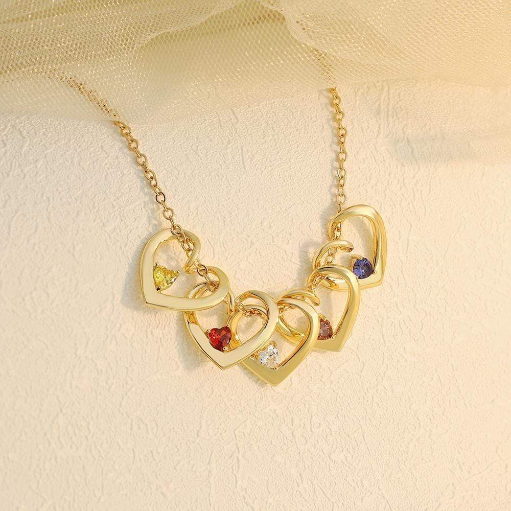 Christmas Gift heart-shaped pendant and custom birthstone necklace Mom Necklace MelodyNecklace