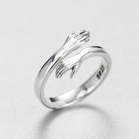 Christmas Gift Hug Ring Silver Ring MelodyNecklace