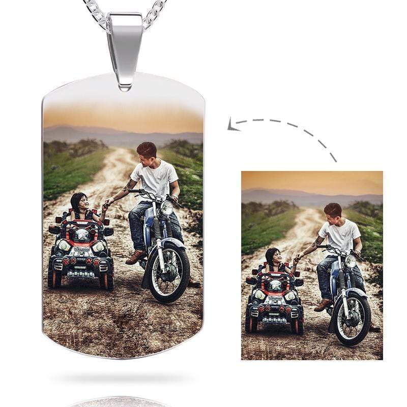 Christmas Gift Melody Engraved Photo Necklace/Keychain Colorful / Silver Necklace for man MelodyNecklace