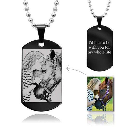 Christmas Gift Melody Engraved Photo Necklace/Keychain Necklace for man MelodyNecklace