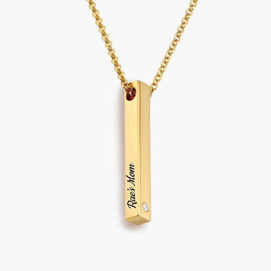 Christmas Gift Melody Pillar Bar Necklace with Diamond Mom Necklace MelodyNecklace