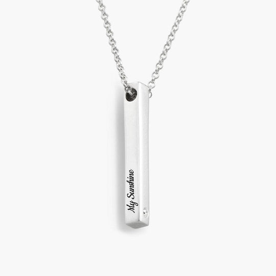 Christmas Gift Melody Pillar Bar Necklace with Diamond Mom Necklace MelodyNecklace