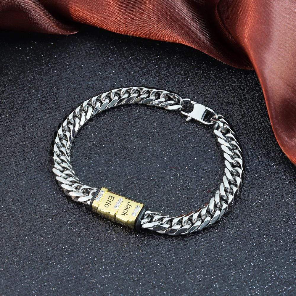 Christmas Gift Men's Cuba Link Bracelet With Custom Beads Bracelet For Man MelodyNecklace