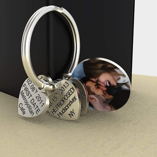 Christmas Gift Our Moments Personalized Photo&Date Keychain Keychain MelodyNecklace