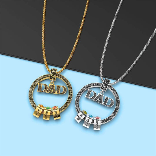 Christmas Gift Personalized Circle Pendant with Custom Beads Birthstone Pendant Necklace Necklace for man MelodyNecklace
