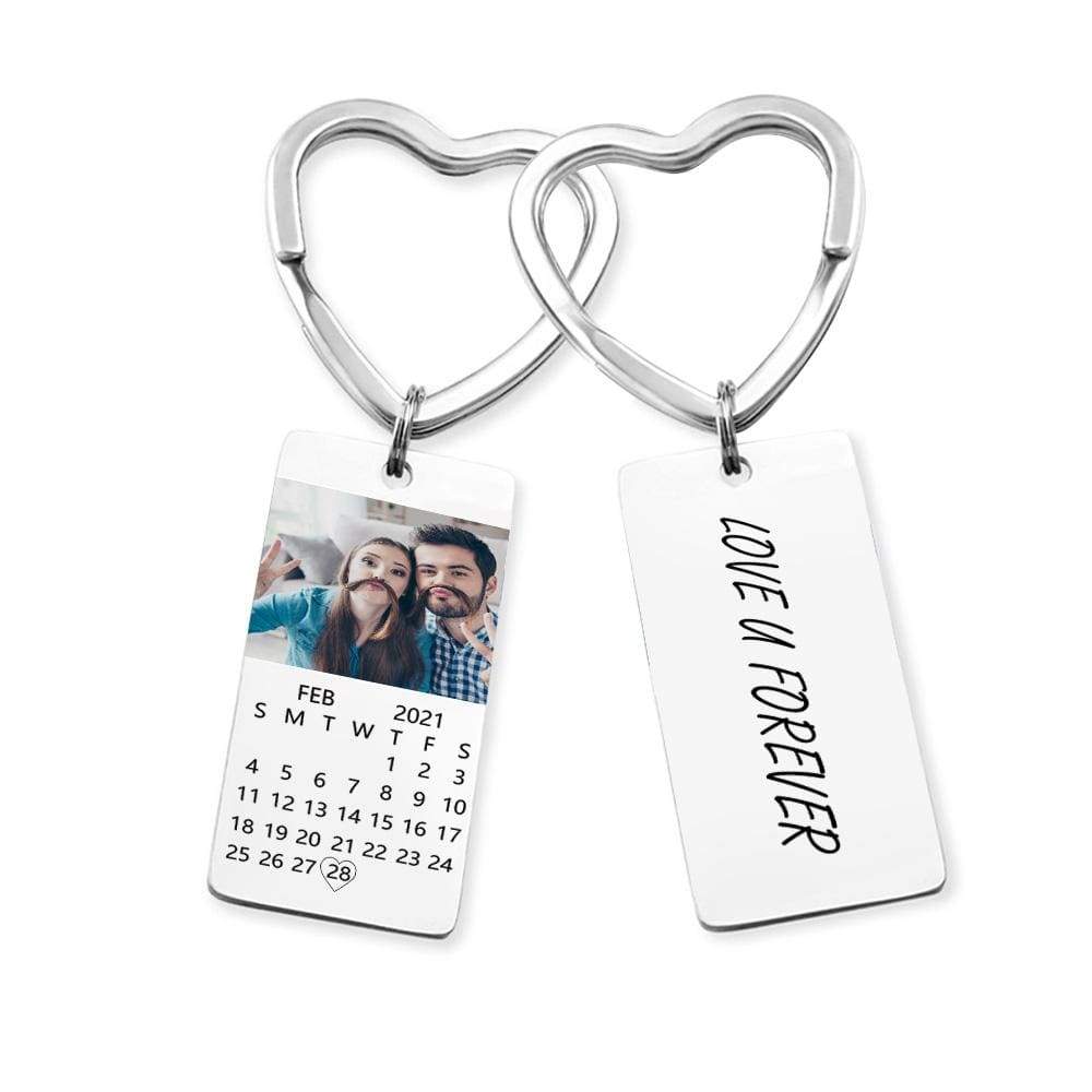 Christmas Gift personalized colour photo calendar keychain love date gift Keychain MelodyNecklace