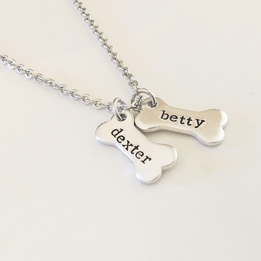 Christmas Gift Personalized Dog Bone Name Necklace Necklace MelodyNecklace