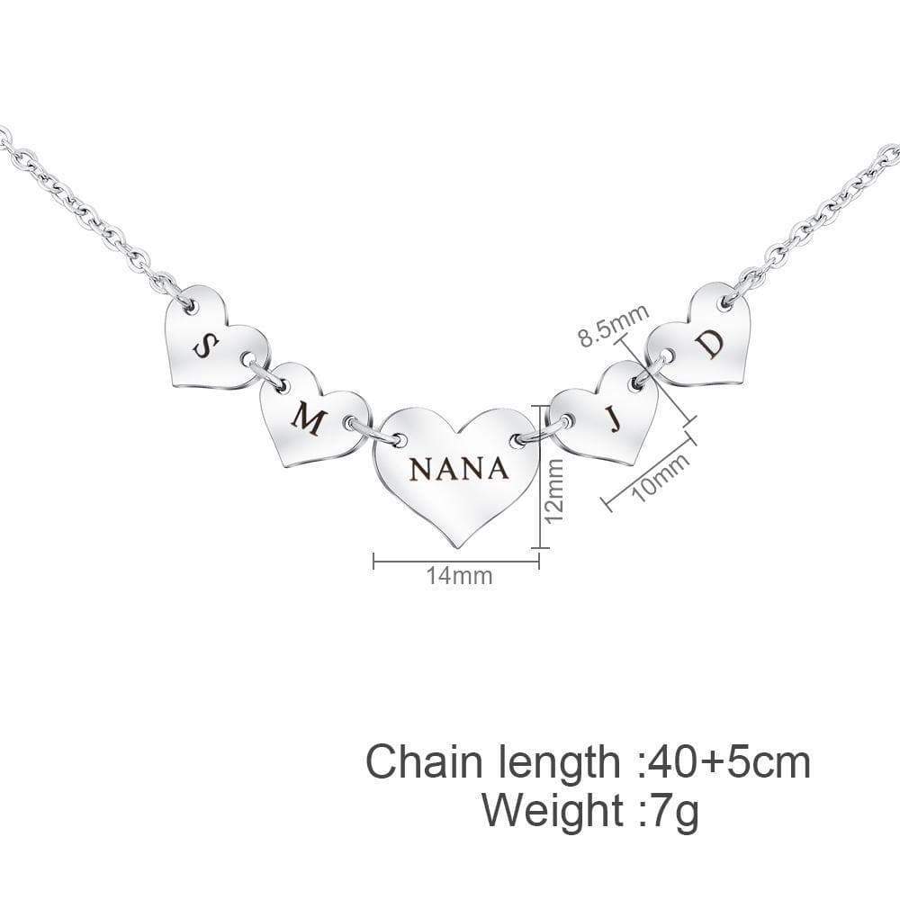 Christmas Gift Personalized Engraved Name Stainless Steel Heart Necklace Mom Necklace MelodyNecklace