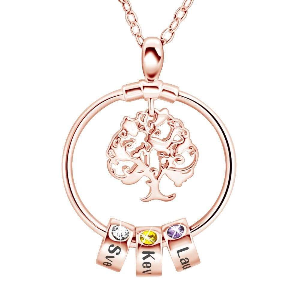 Mother's Day Gift Personalized Family Tree with Name Charms Necklace ...