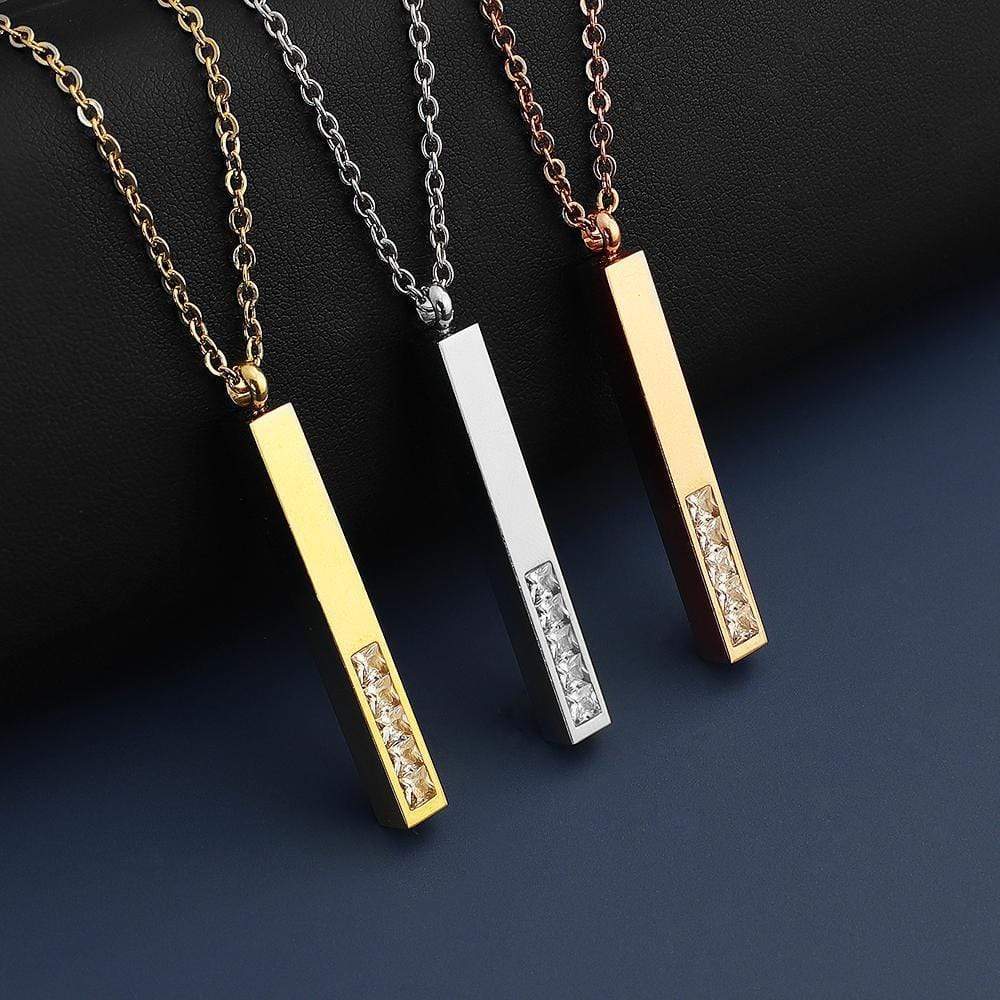 Christmas Gift Personalized Fashion Diamond 3D necklace Mom Necklace MelodyNecklace