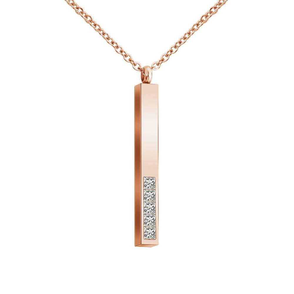 Christmas Gift Personalized Fashion Diamond 3D necklace Rose Gold Mom Necklace MelodyNecklace