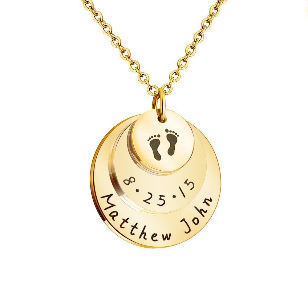 Christmas Gift Personalized gift commemorate baby moment mother necklace Gold Mom Necklace MelodyNecklace