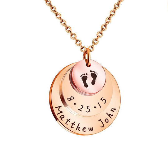 Christmas Gift Personalized gift commemorate baby moment mother necklace Rose Gold Mom Necklace MelodyNecklace