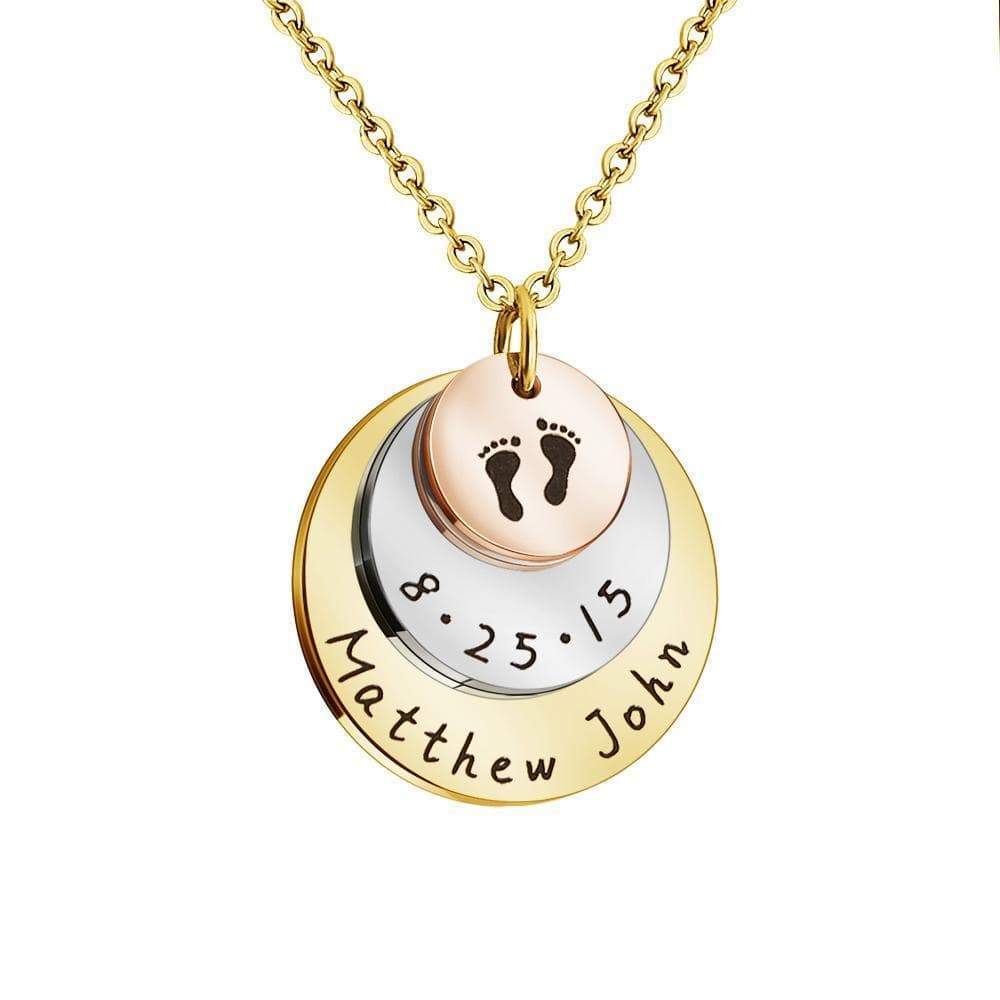 Christmas Gift Personalized gift commemorate baby moment mother necklace Tricolor Mom Necklace MelodyNecklace