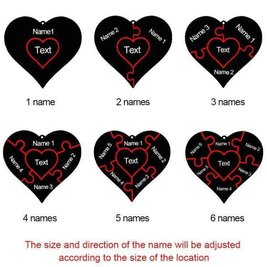 Christmas Gift Personalized Heart family Puzzle Necklace Mom Necklace MelodyNecklace