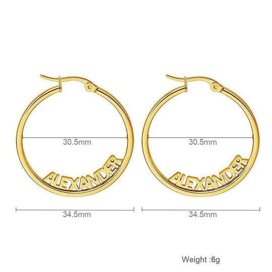 Christmas Gift Personalized Hoop Name Earrings stud Earring MelodyNecklace