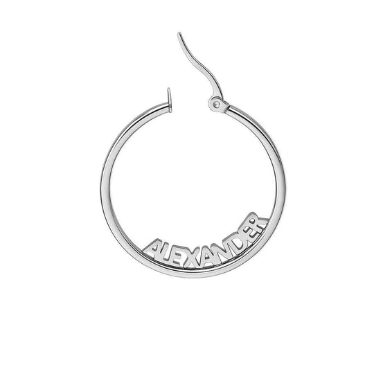 Christmas Gift Personalized Hoop Name Earrings stud Sterling Silver Earring MelodyNecklace