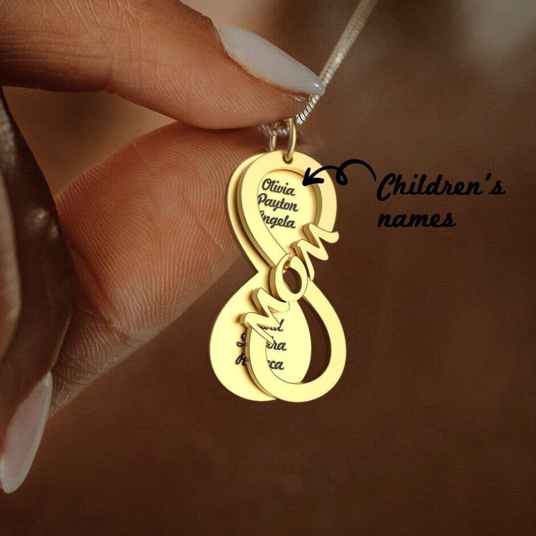 Christmas Gift Personalized Mom Infinity Love Name Necklace Mom Necklace MelodyNecklace