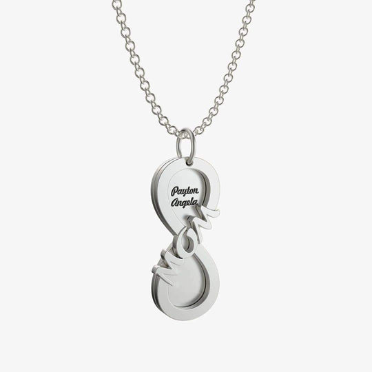 Christmas Gift Personalized Mom Infinity Love Name Necklace Silver Mom Necklace MelodyNecklace