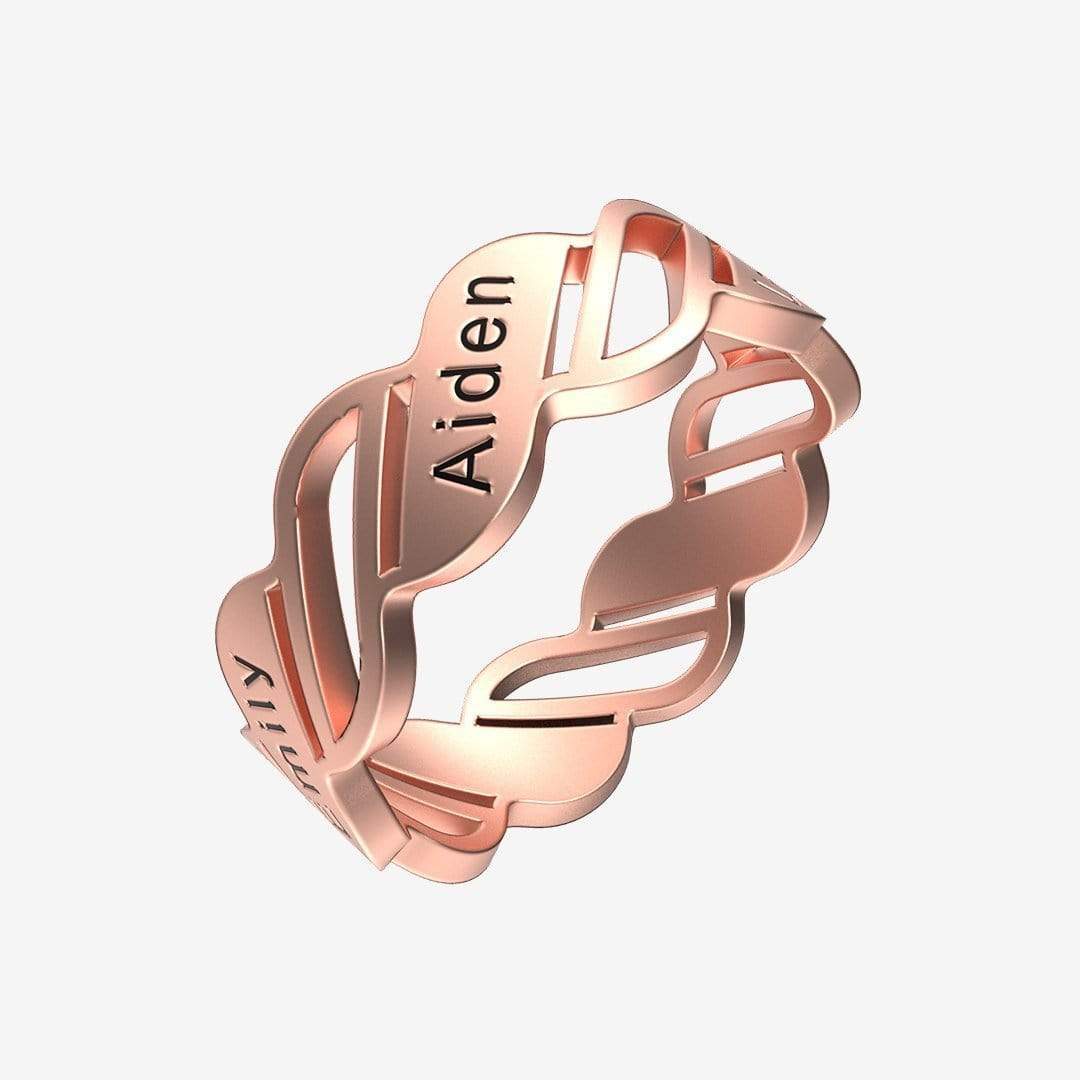 Christmas Gift Personalized Multiple Name Ring 925 sterling silver / Rose Gold Ring MelodyNecklace