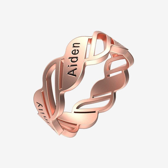Christmas Gift Personalized Multiple Name Ring 925 sterling silver / Rose Gold Ring MelodyNecklace