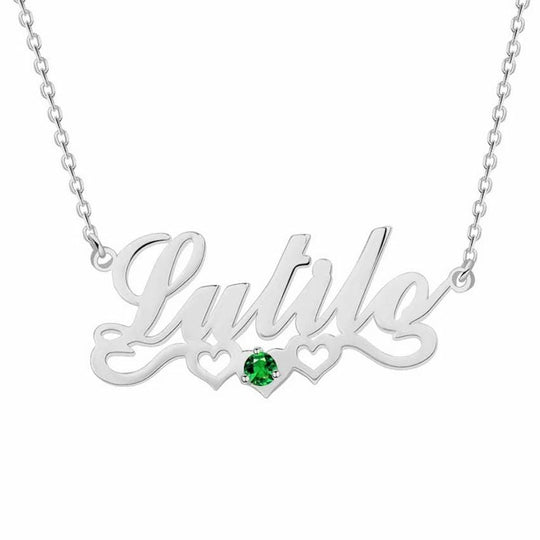 Christmas Gift Personalized Name Necklace Birthday stone 925 Sterling Silver Mom Necklace MelodyNecklace