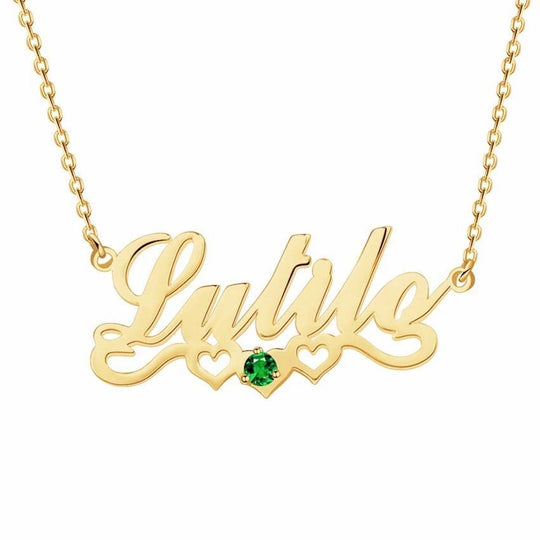 Christmas Gift Personalized Name Necklace Birthday stone Gold Mom Necklace MelodyNecklace