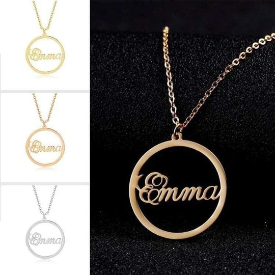 Christmas Gift Personalized Round Pendant Necklace Sparkling Necklace MelodyNecklace