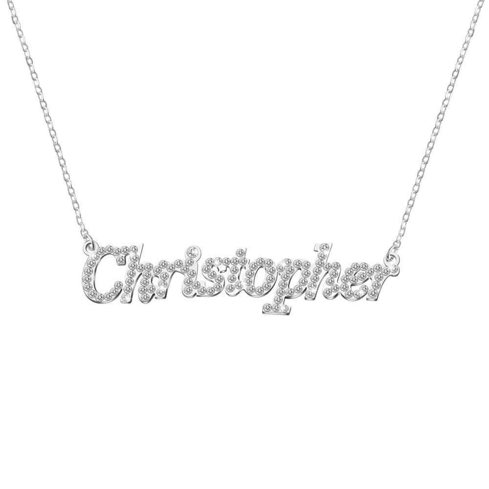 Christmas Gift Personalized Shiny Diamond Name Necklace Sparkling Necklace MelodyNecklace