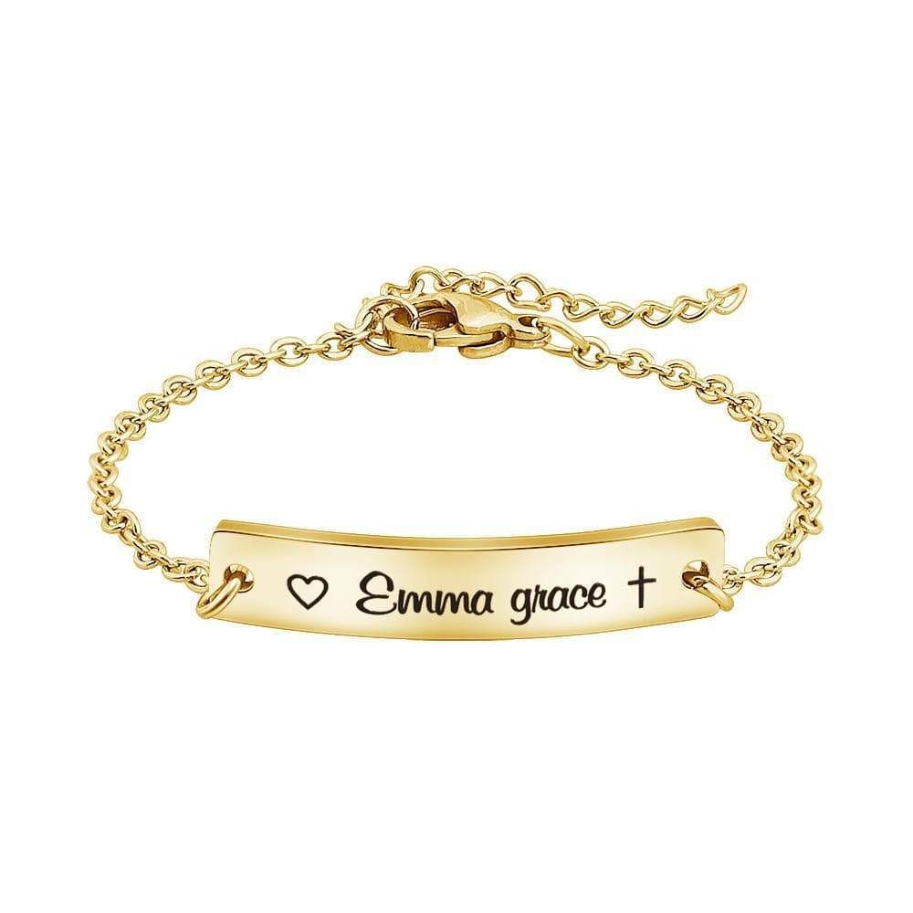 Christmas Gift Personalized symbol and name chain bracelet Gold Bracelet For Woman GG
