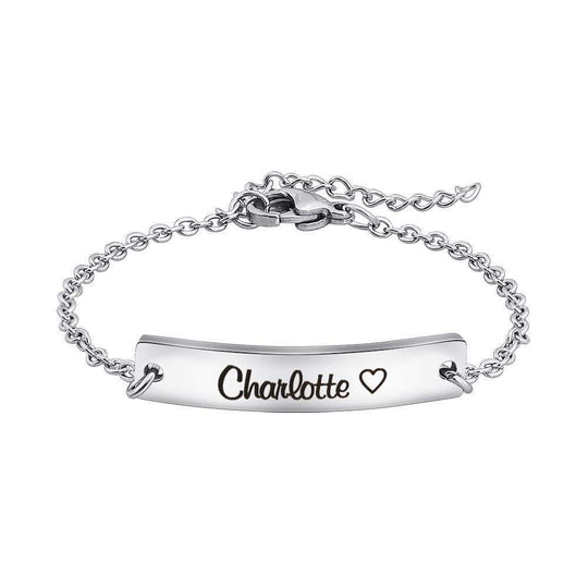 Christmas Gift Personalized symbol and name chain bracelet Silver Bracelet For Woman GG