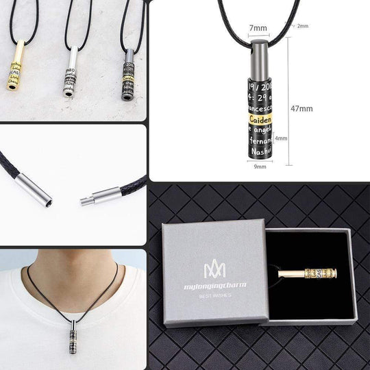 Christmas Gift Personalized whistle-type bar necklace for men Necklace for man MelodyNecklace