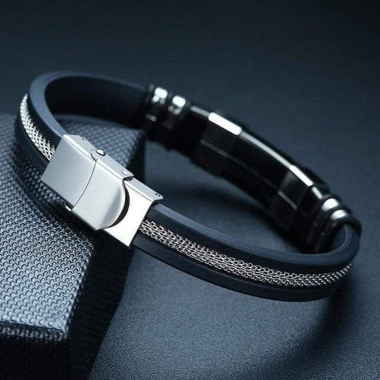 Christmas Gift Punk Wristband Stylish Casual Bangle Bracelet For Man MelodyNecklace
