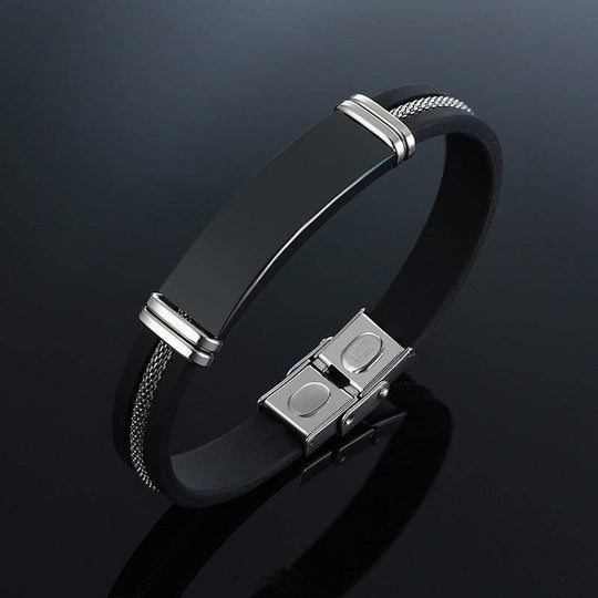 Christmas Gift Punk Wristband Stylish Casual Bangle BS-108BB / 19.5cm 7.67 inches Bracelet For Man MelodyNecklace