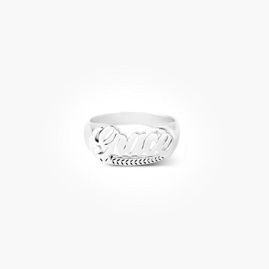 Christmas Gift Throwback Name Ring Sterling Silver Ring MelodyNecklace