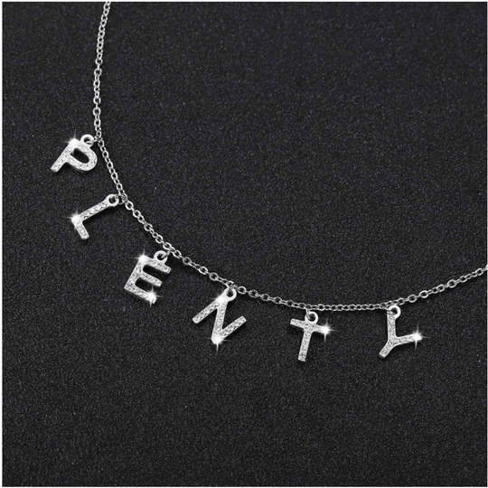 Christmas Gift Trendy Diamond Inlaid Letter Necklace Sparkling Necklace MelodyNecklace