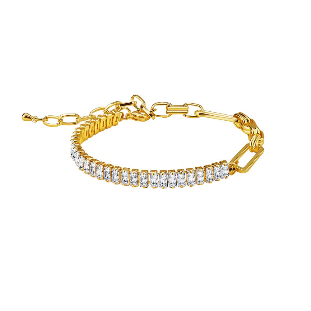 Clear Crystal Tennis Bracelet-adjustable Gold Myron Bracelet MelodyNecklace