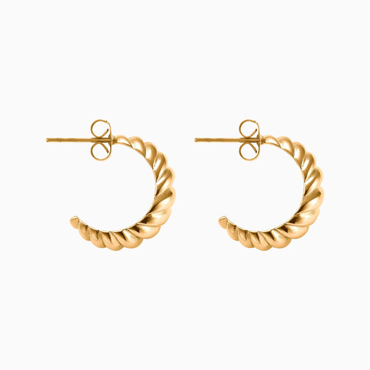 Croissant Dome Hoops Earrings Mint & Lily