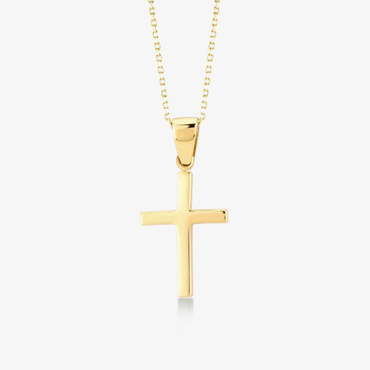Cross Necklace in 14k Solid Gold 14k Yellow Gold Necklace MelodyNecklace