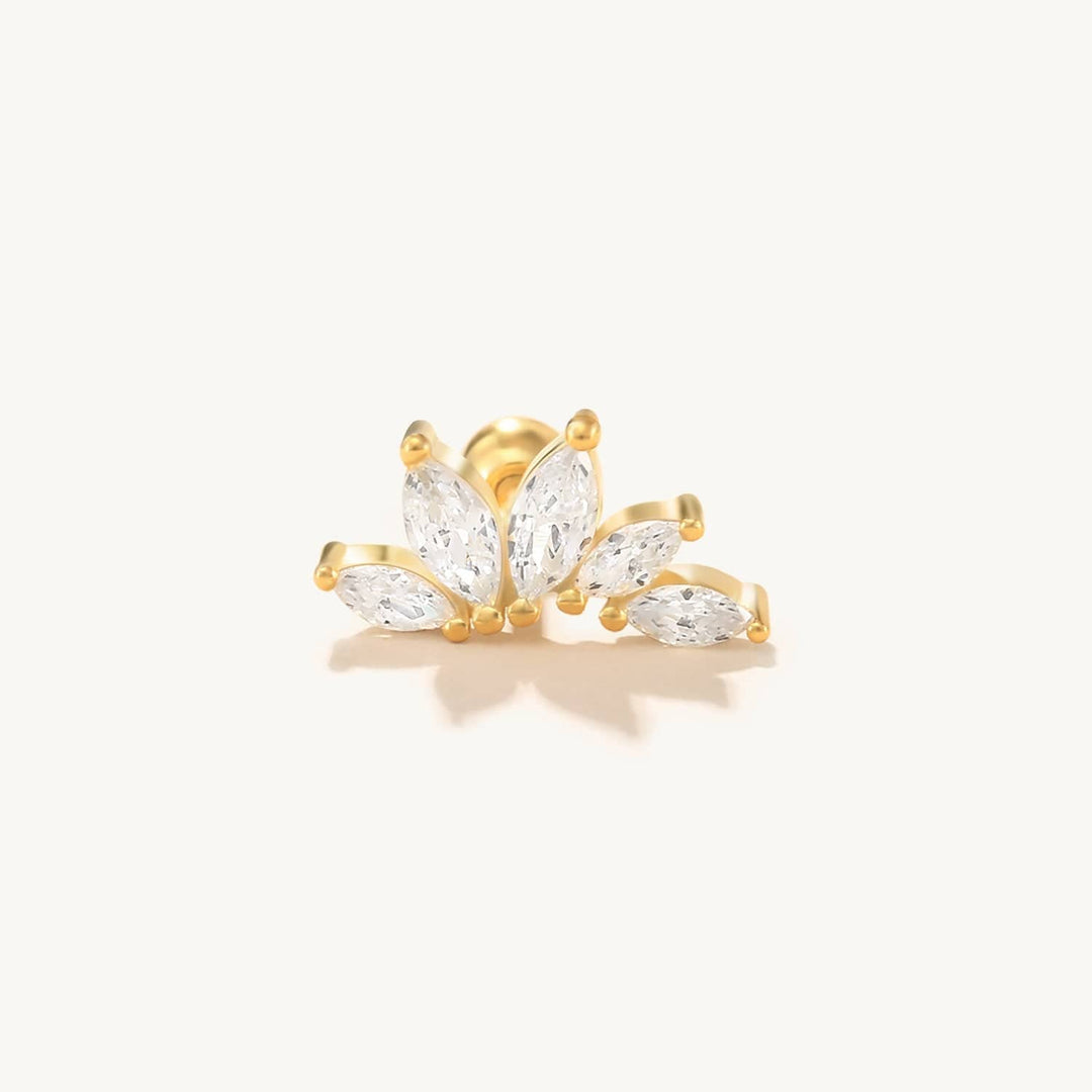 Crown Piercing Earring Gold Earrings MelodyNecklace