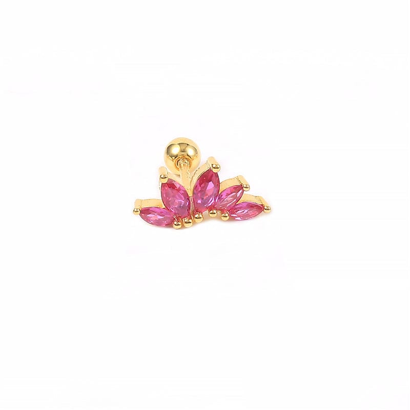 Crown Piercing Earring Gold-Rose Kosiner