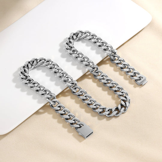 Cuban Link Chain Necklace Stainless Steel 12mm Men Necklace MelodyNecklace