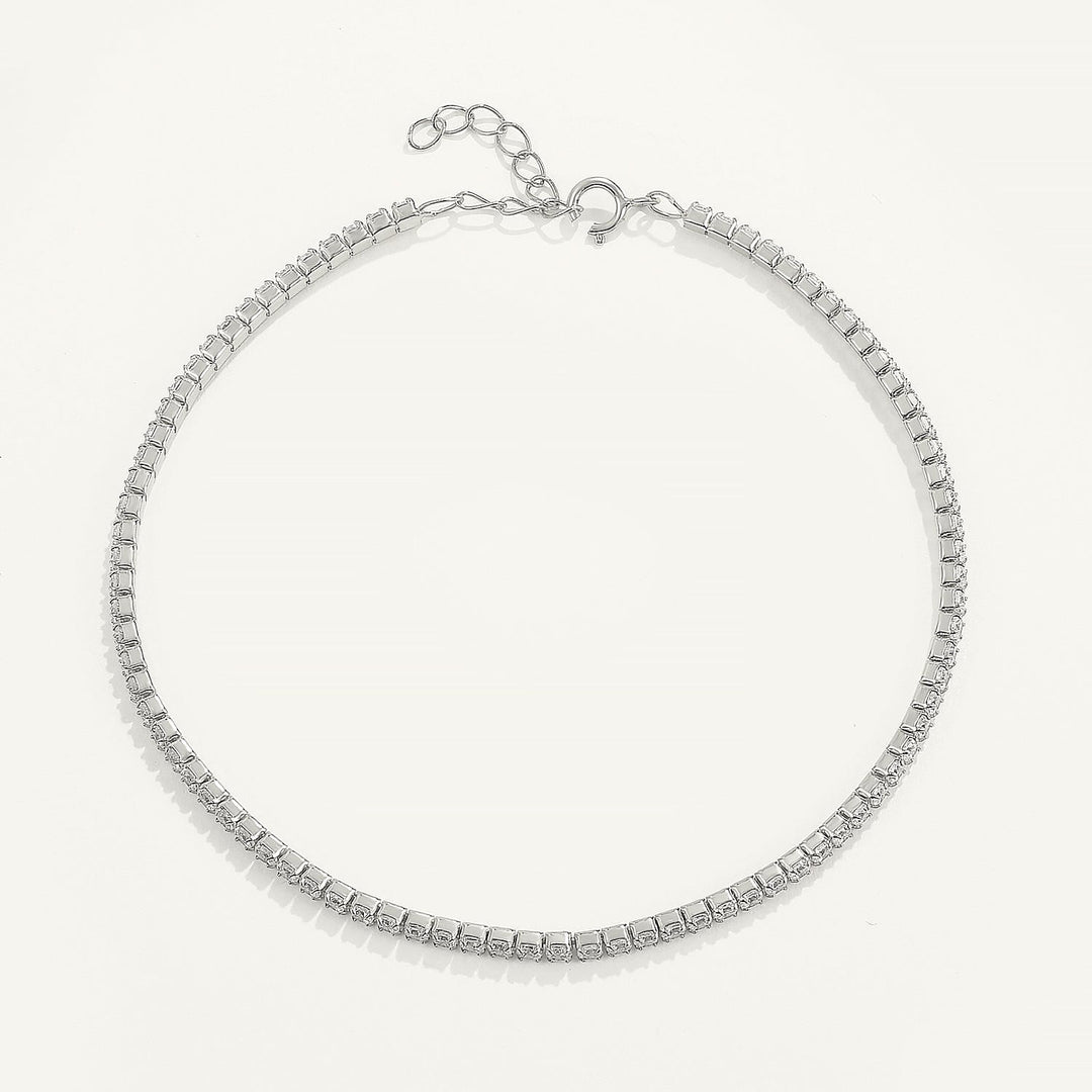 Cubic Zirconia Tennis Bracelet Silver Bracelet For Woman MelodyNecklace