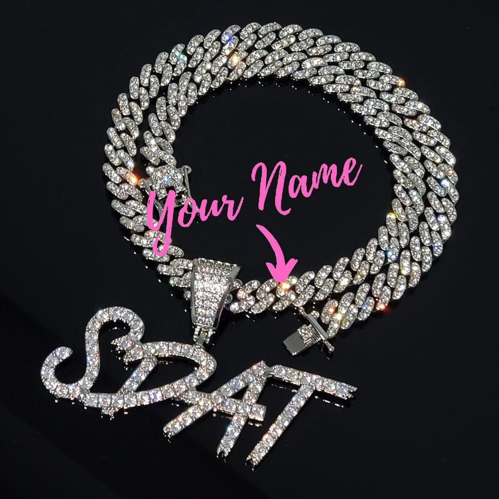 CUSTOM Big Brush Letters Necklace, Personalised Name Necklace, Custom Nameplate JANI SHOP
