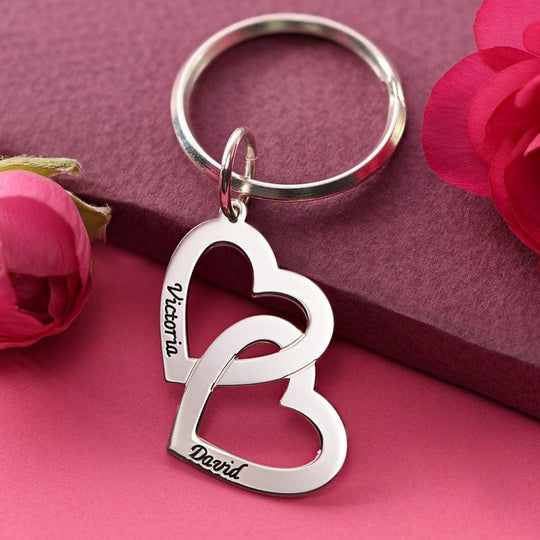 Custom Heart in Heart Keychain Keychain MelodyNecklace