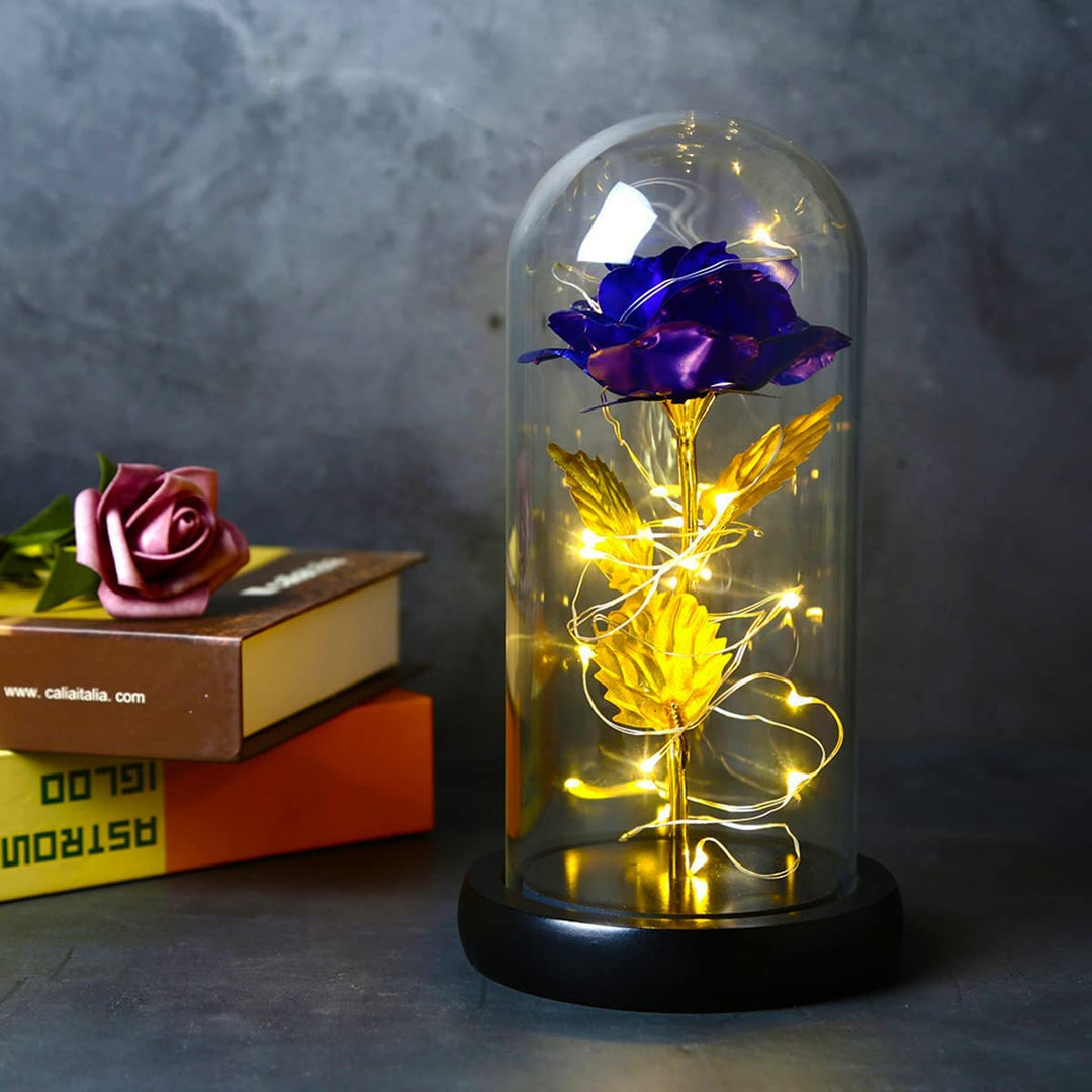 Flower Rose LED light with Glass Dome