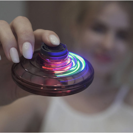 Flying Spinner Toy Hand Operated Mini Drones Led Lights Flying Toys