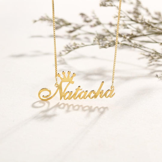 Name Necklace Personalized Crown  925 Sterling Silver Name Necklace